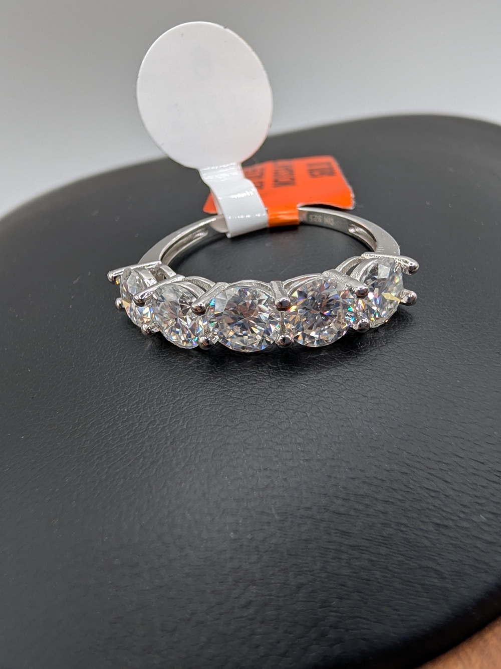 NWT 3.00 CTW 5 Stone Moissanite Ring 925 Sterling Silver Size 9